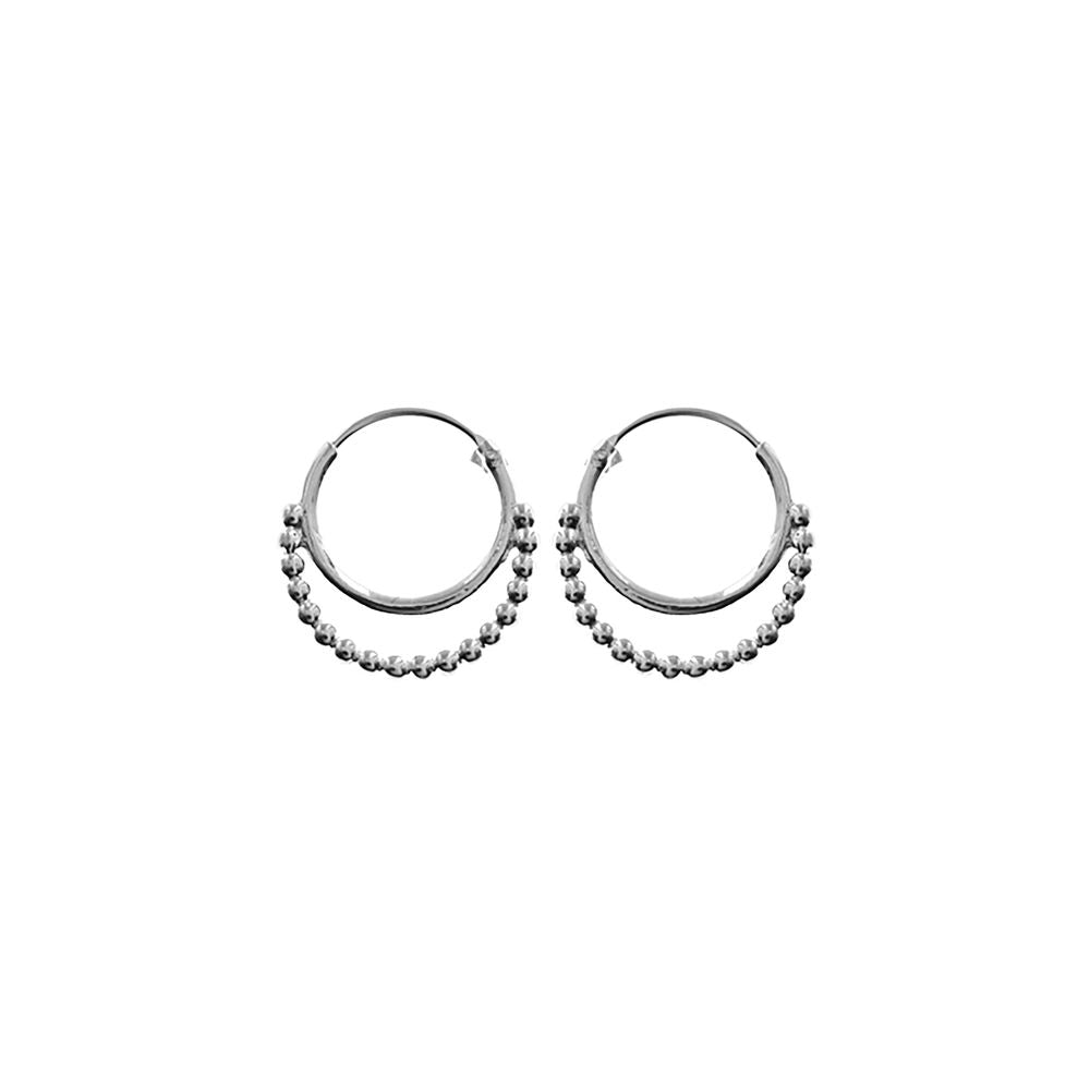 Lara half bobble double hoops