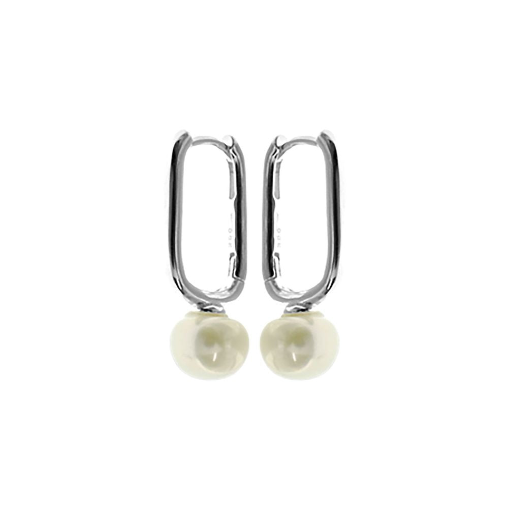 Astrid rectangular hoops pearl