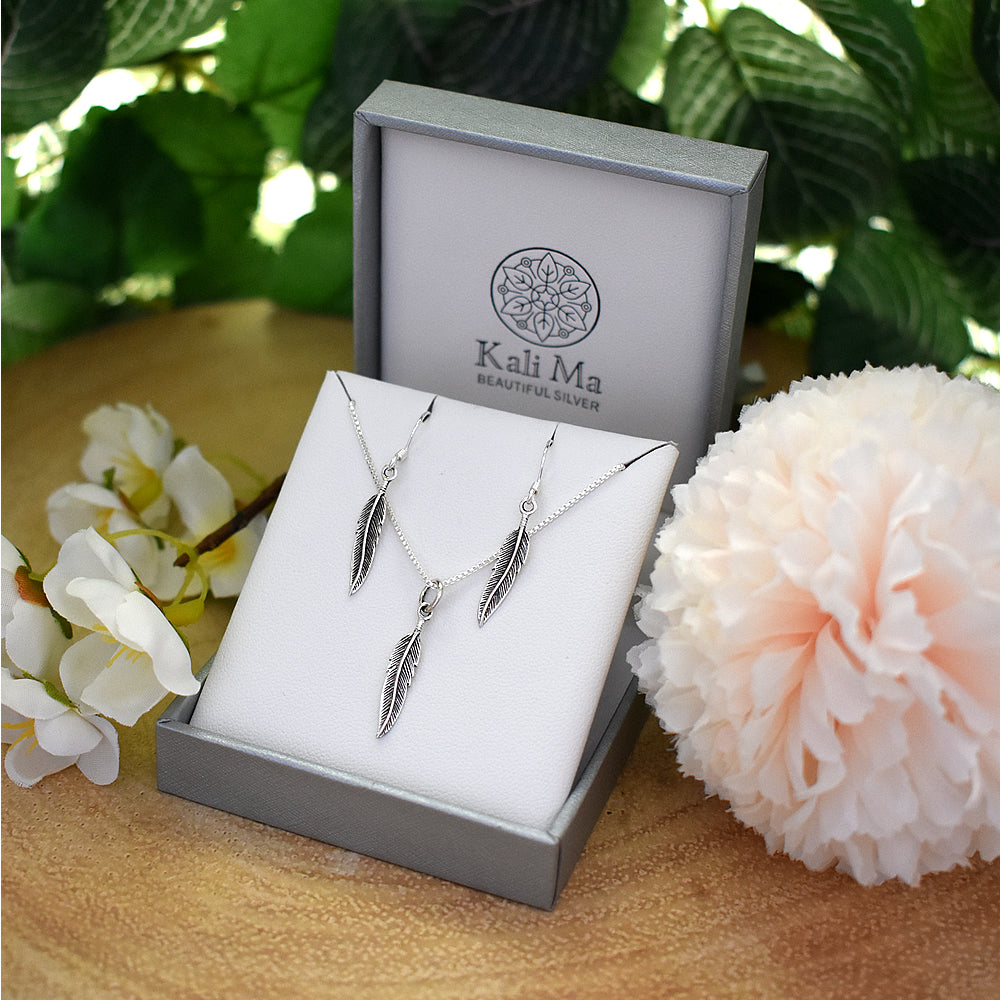 Smile oxidised feather earrings