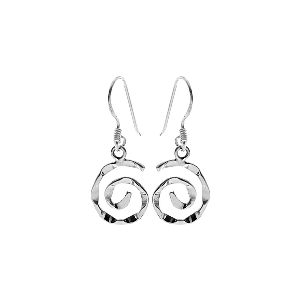 Smile hammered spiral earrings