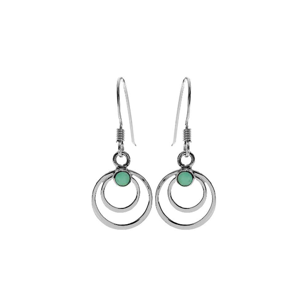 Smile double circle turquoise earrings