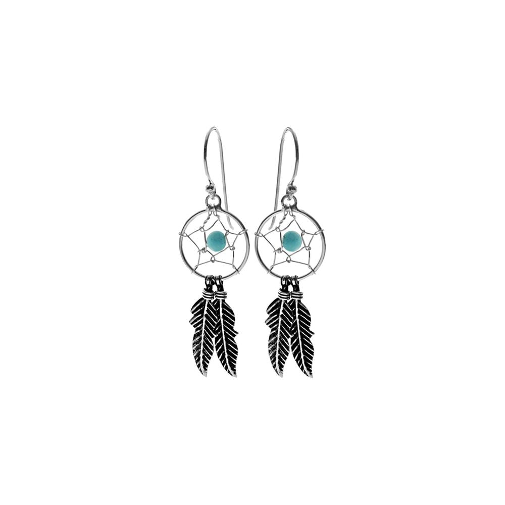 Zora dreamcatcher with turquoise earrings