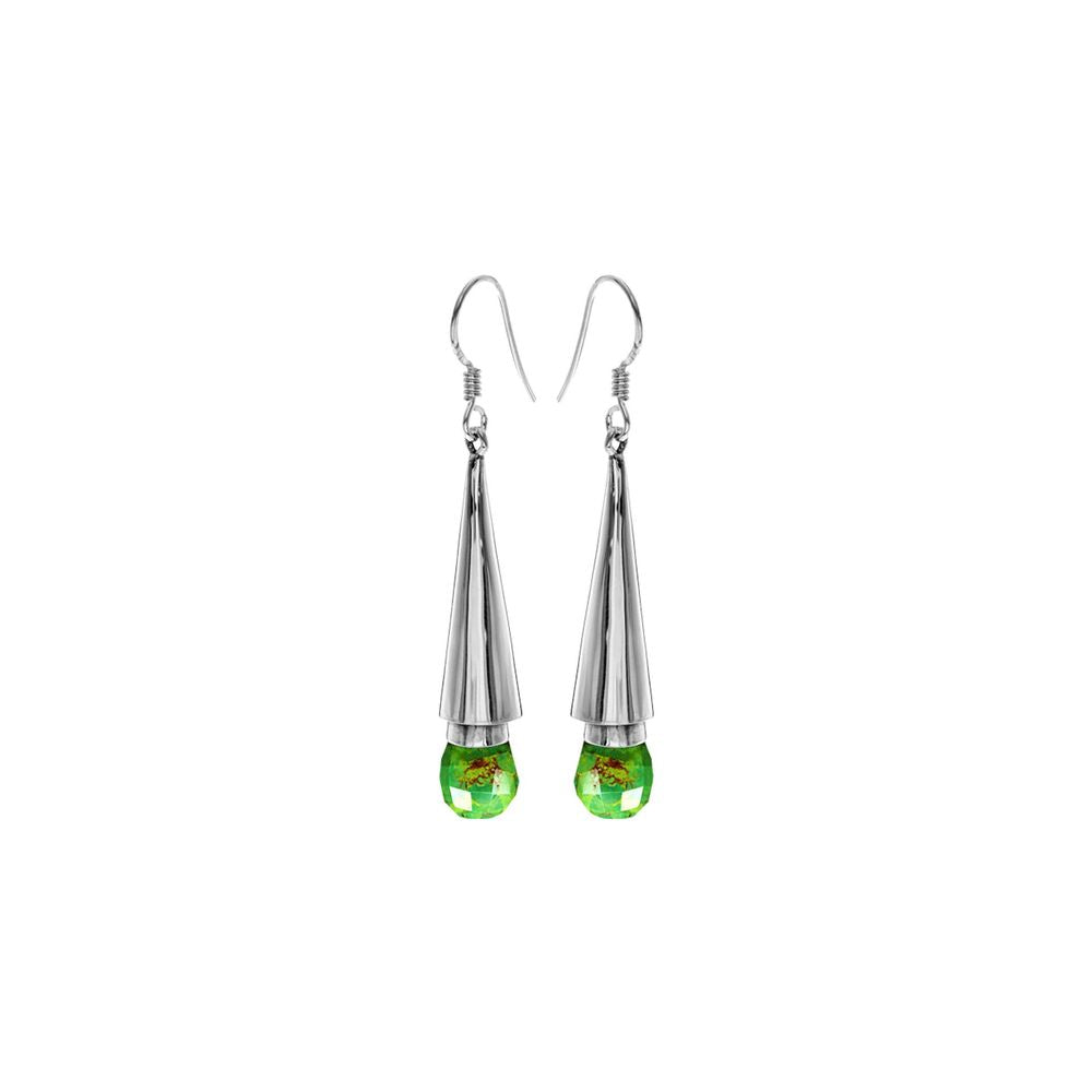 Viola green mohave turquoise conical earrings