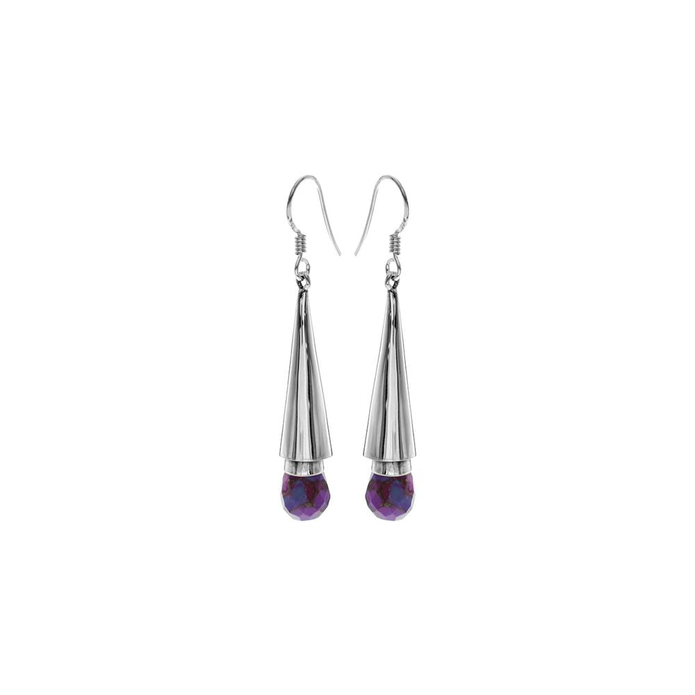 Viola purple mohave turquoise conical earrings