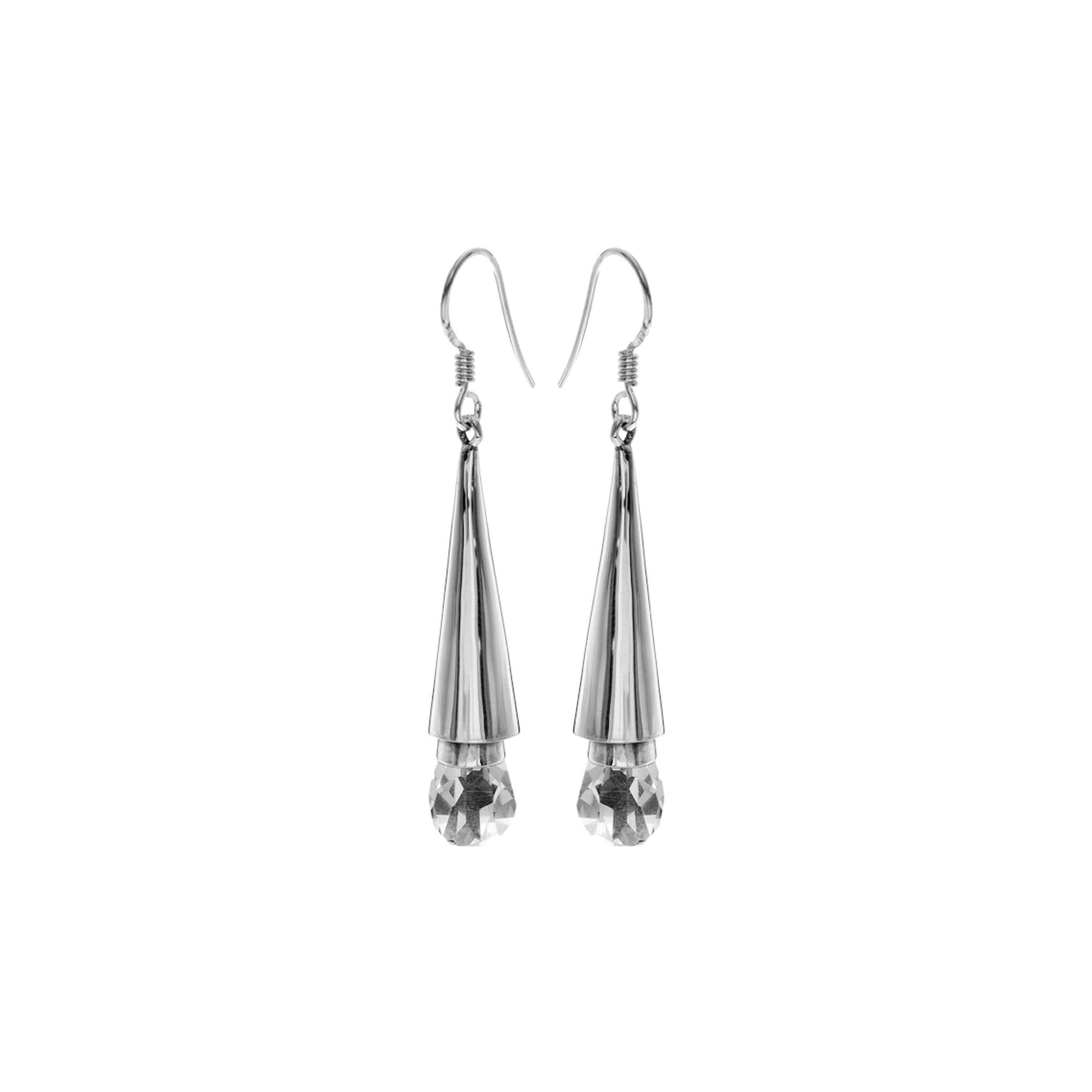 Viola quartz conical earrings