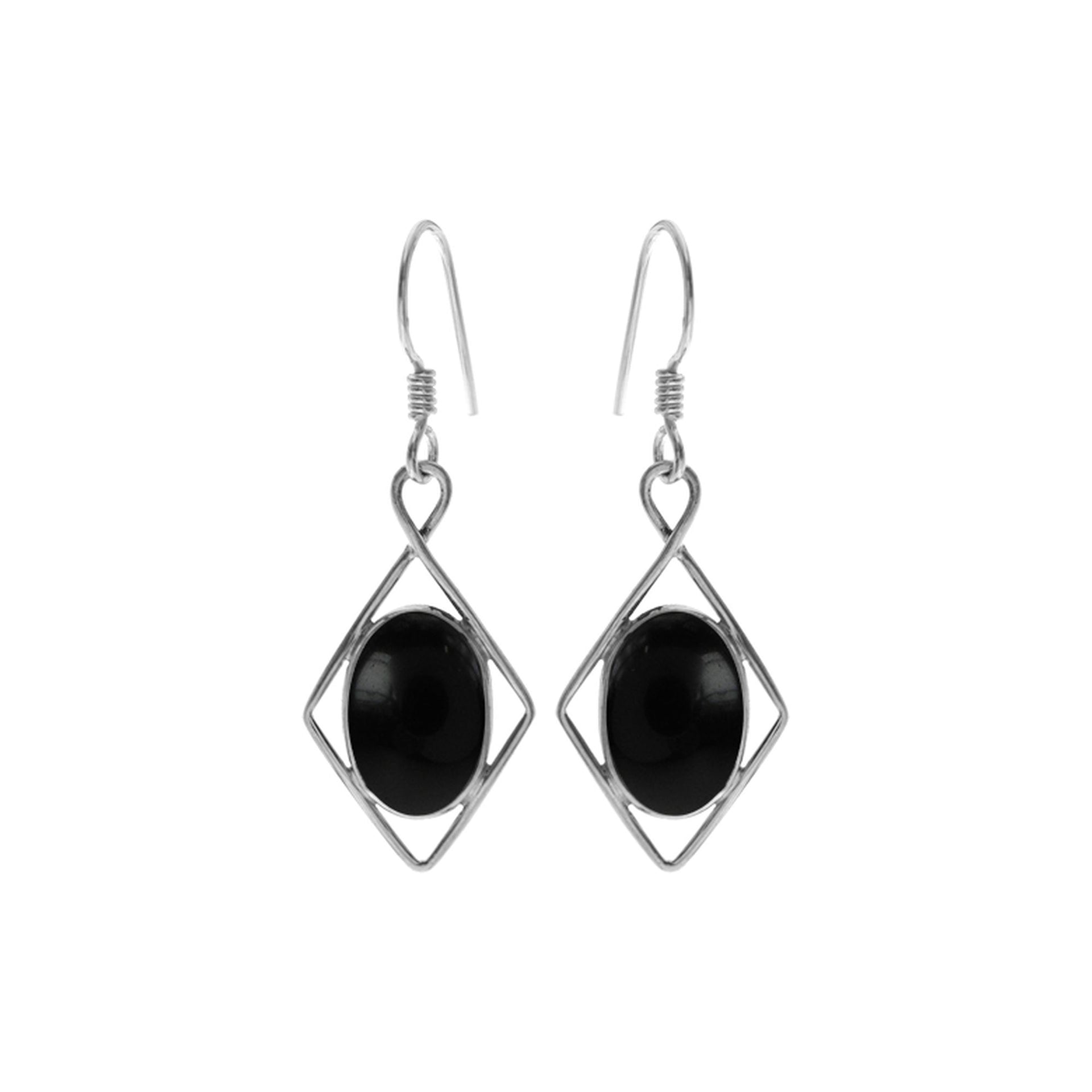 Lola diamond framed black onyx earrings