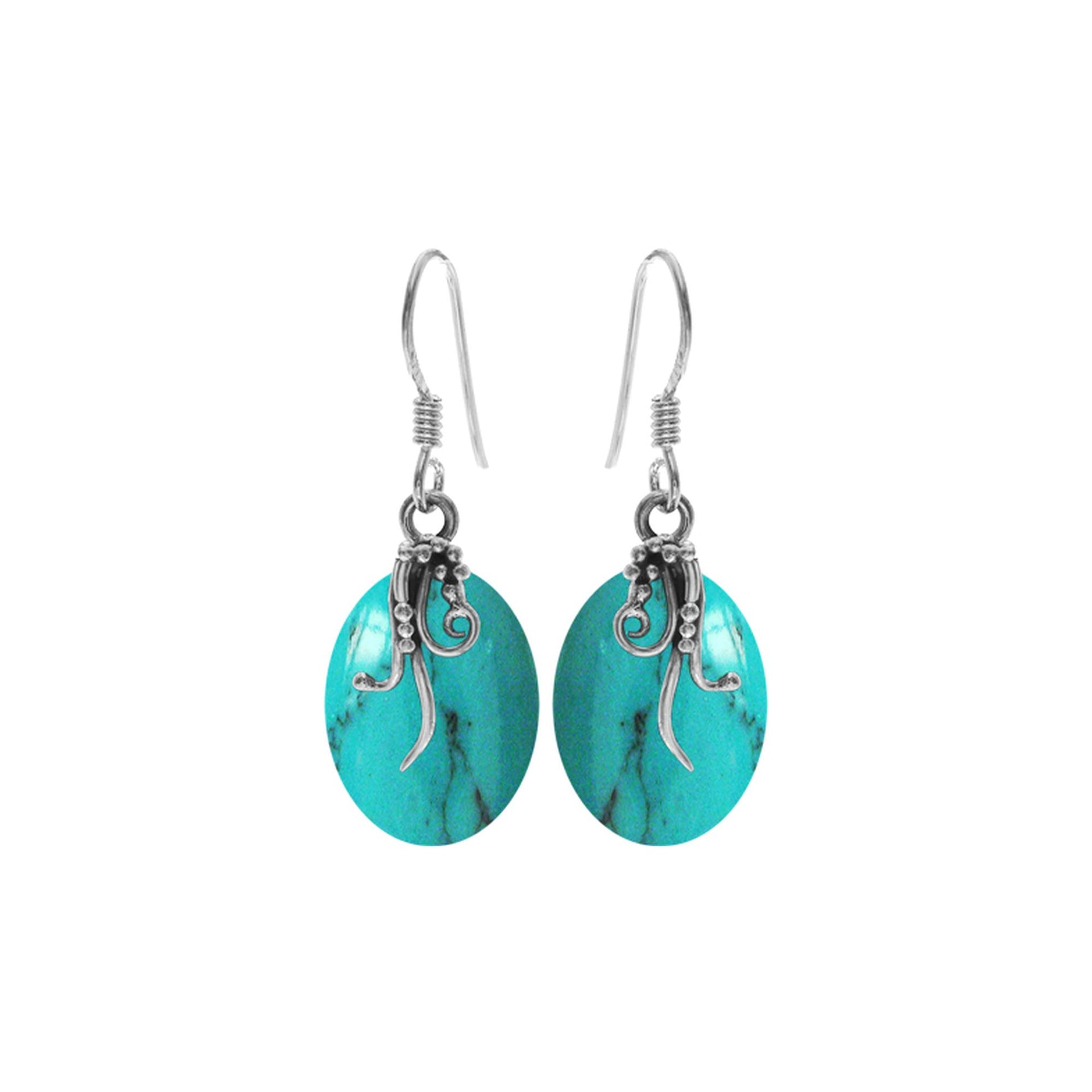 Viola turquoise vine overlay earrings