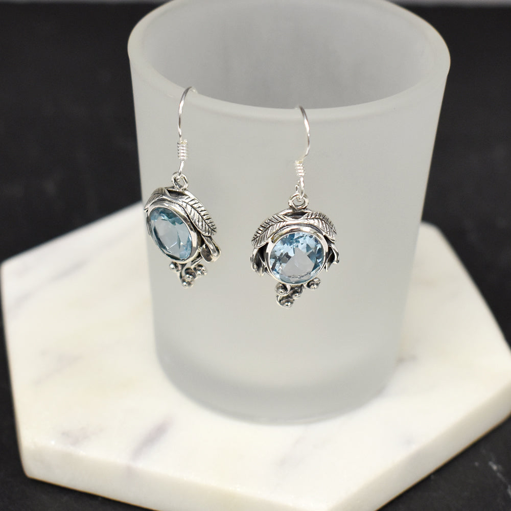 Catalina blue topaz vine earrings