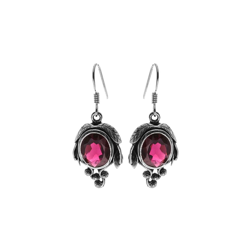 Catalina faceted garnet vine earrings