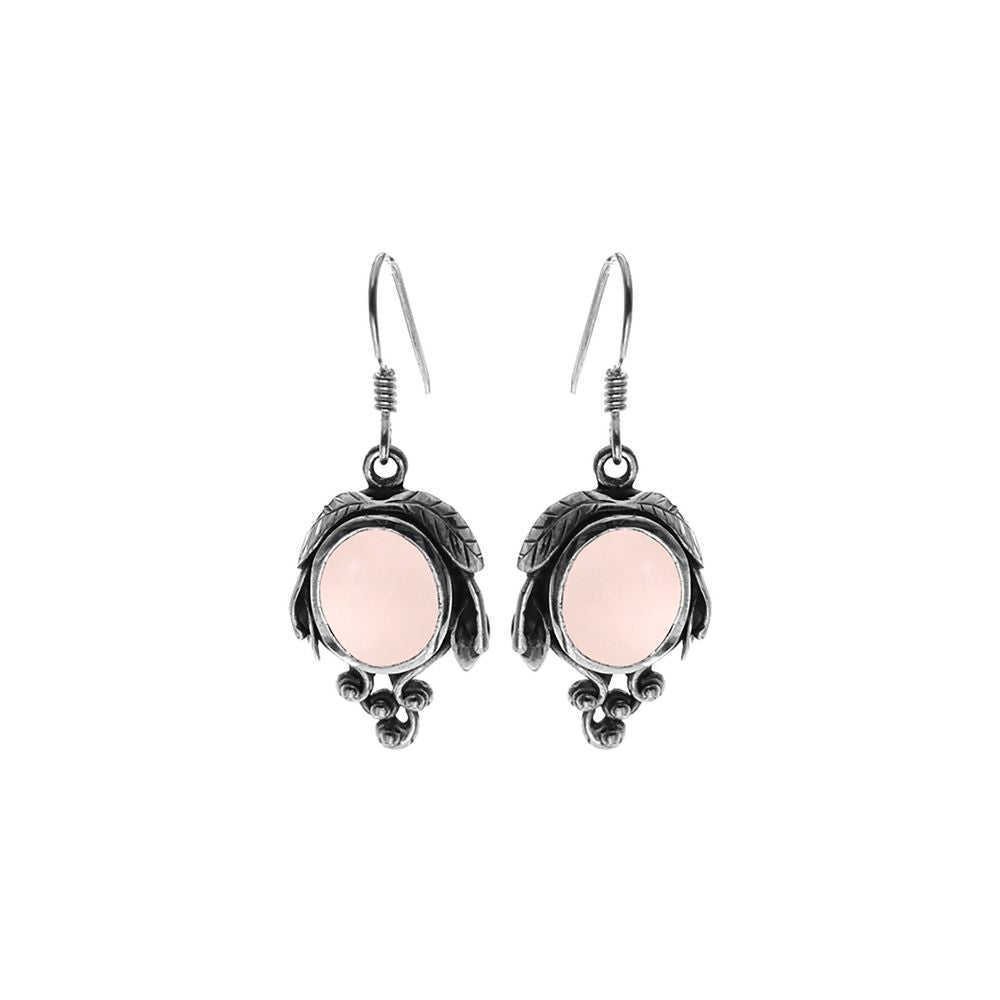 Catalina rose quartz vine earrings