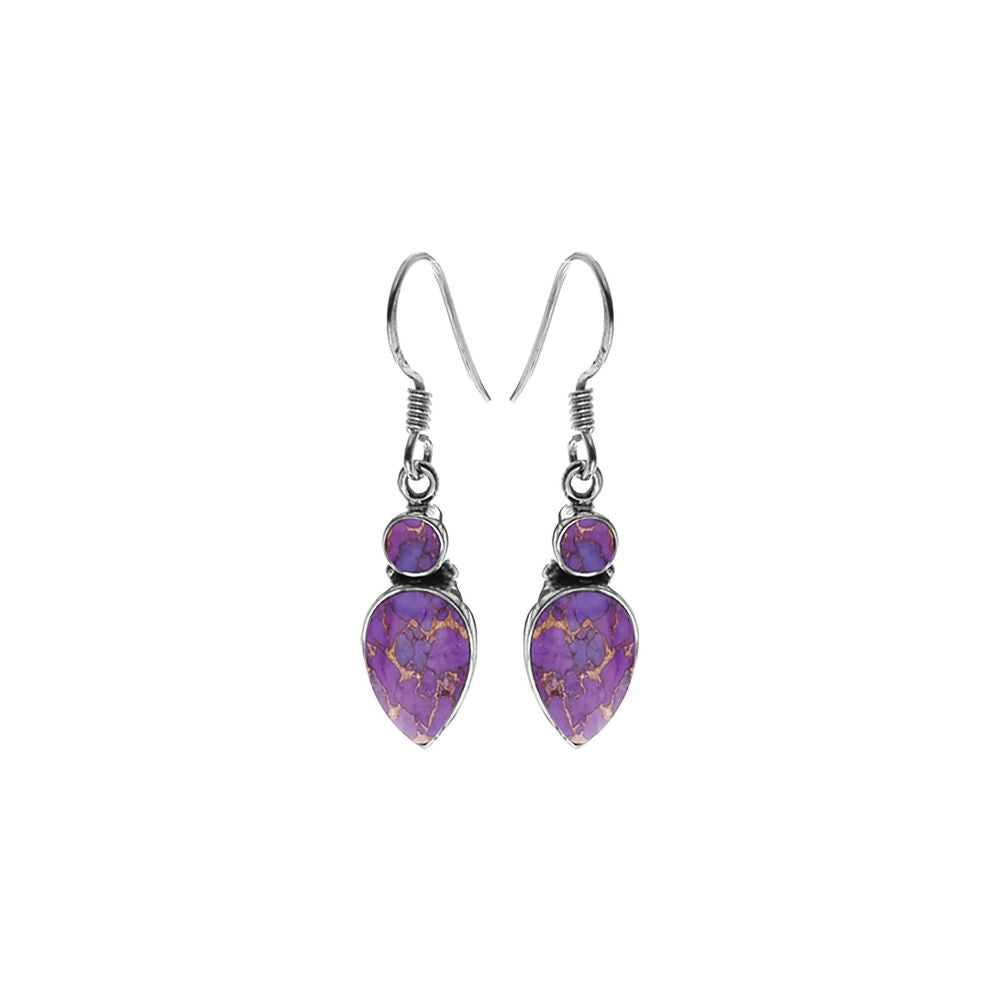 Samira two stone purple mohave earrings