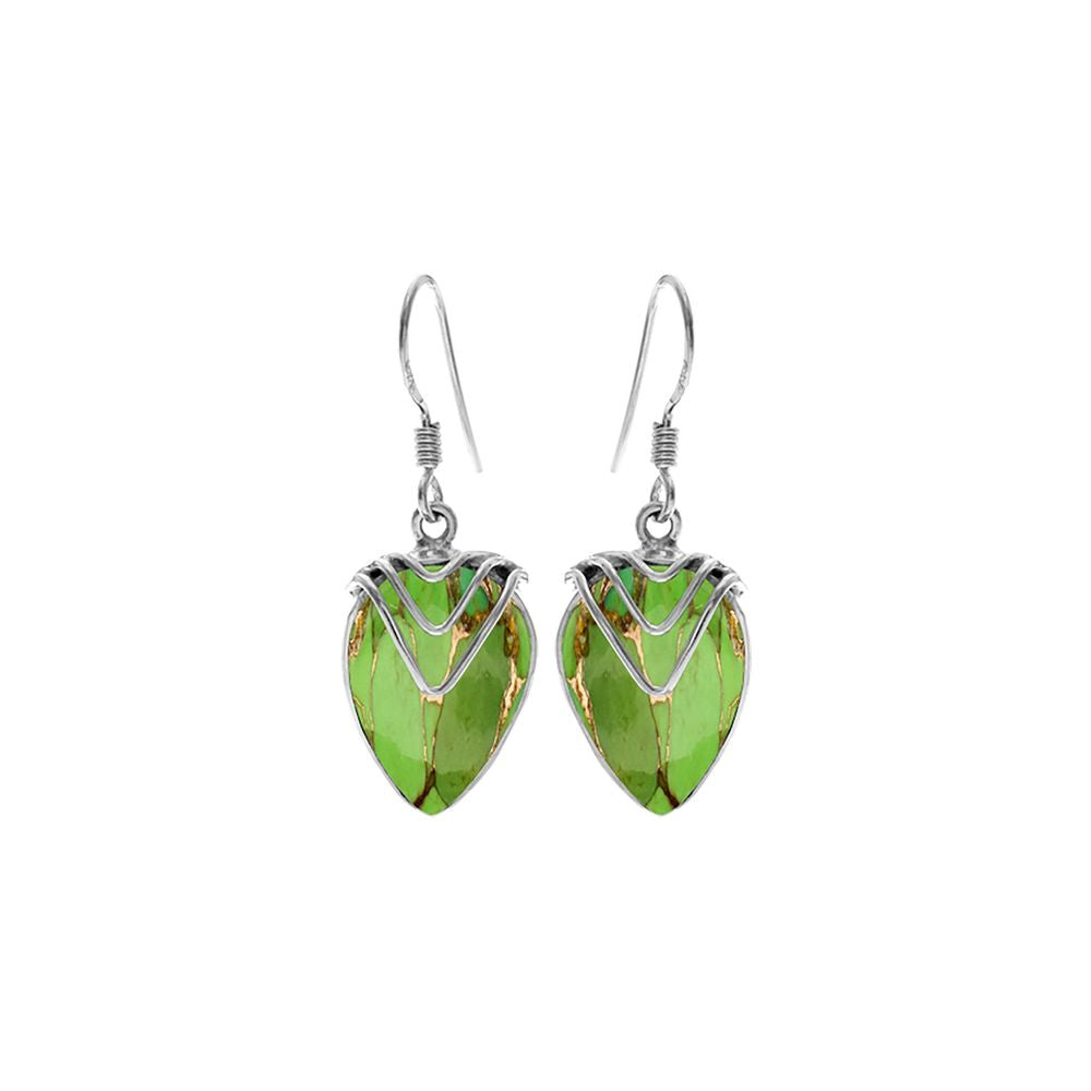 Ivy chevron green mohave turquoise earrings