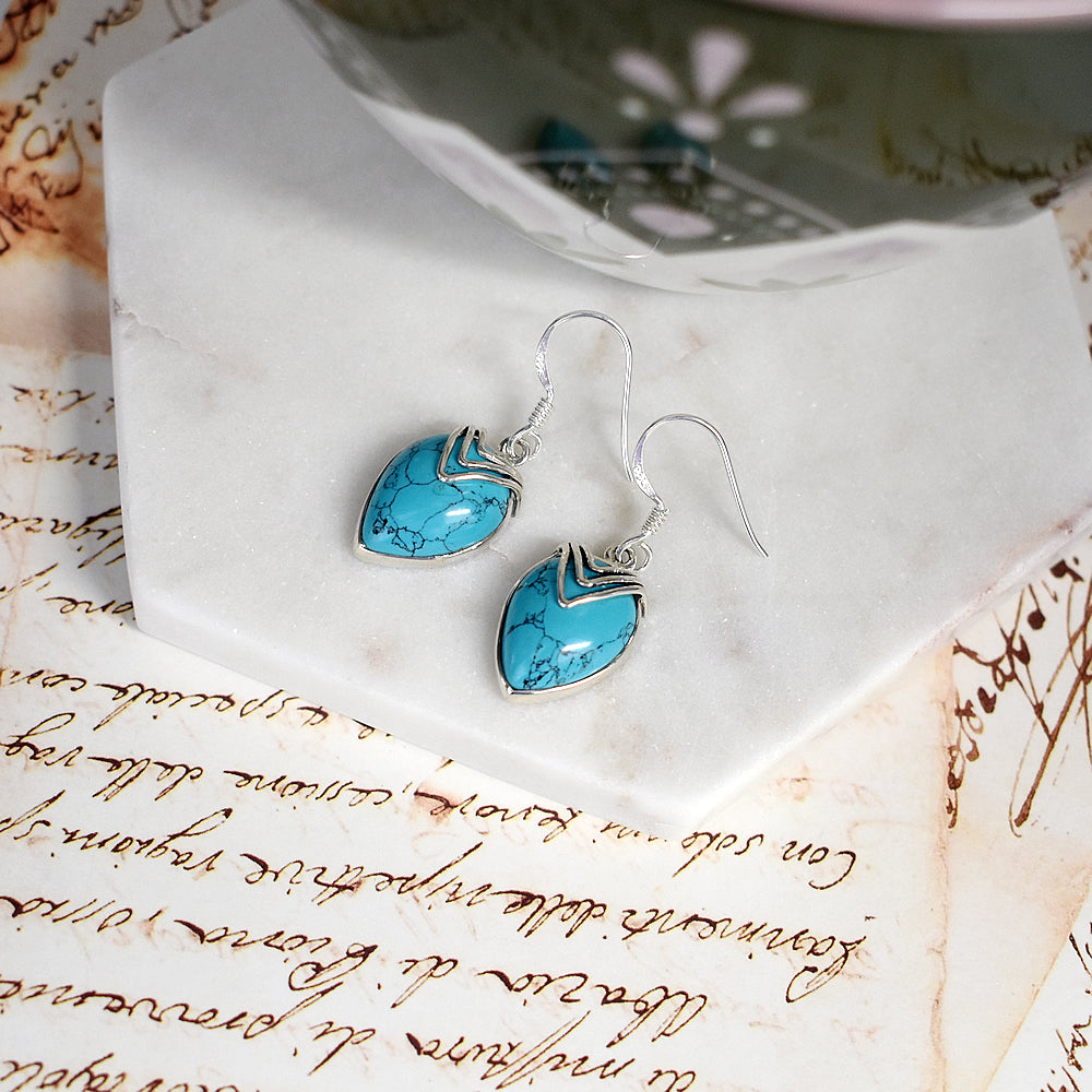 Ivy chevron turquoise earrings