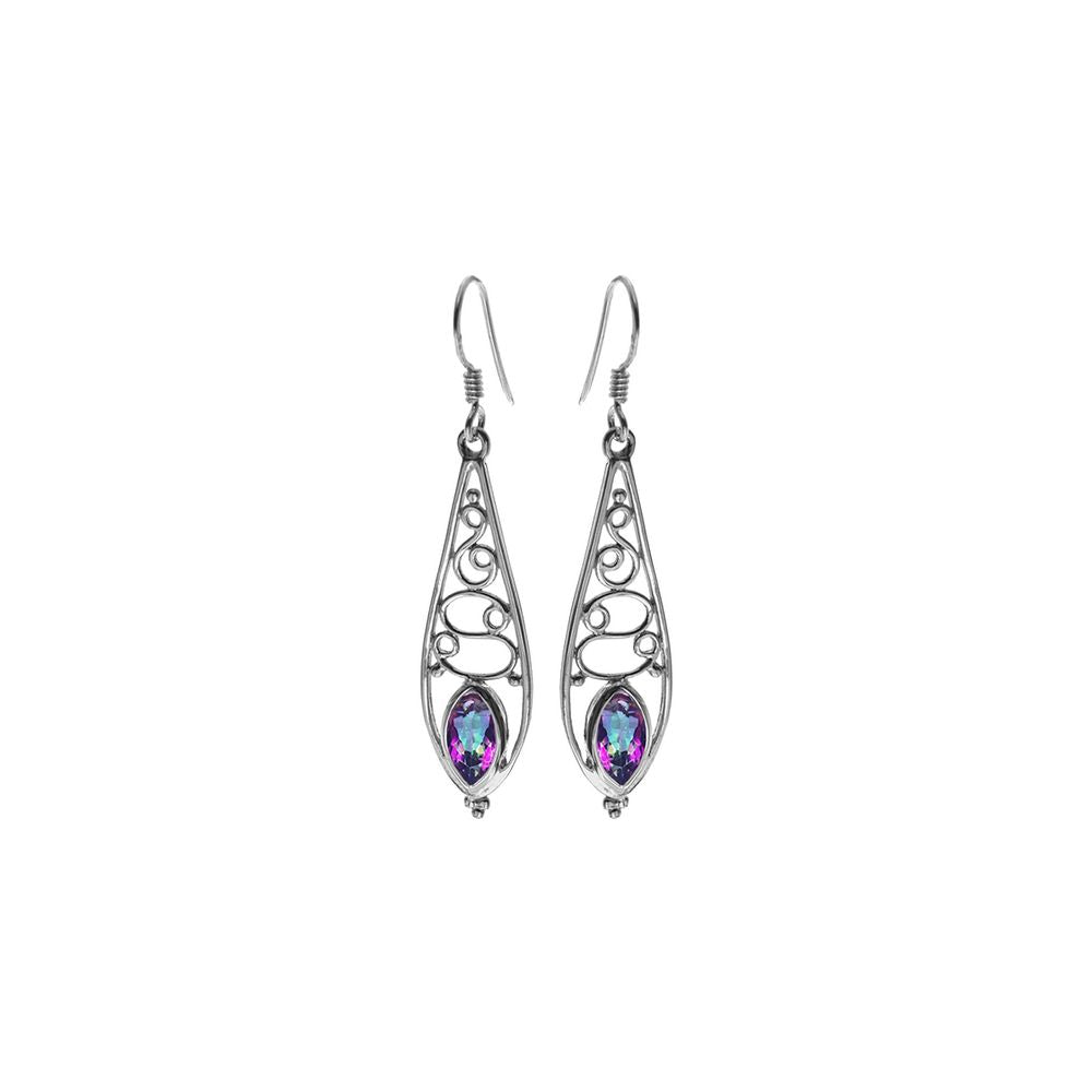 Ivy swirl ellipse mystic topaz earrings