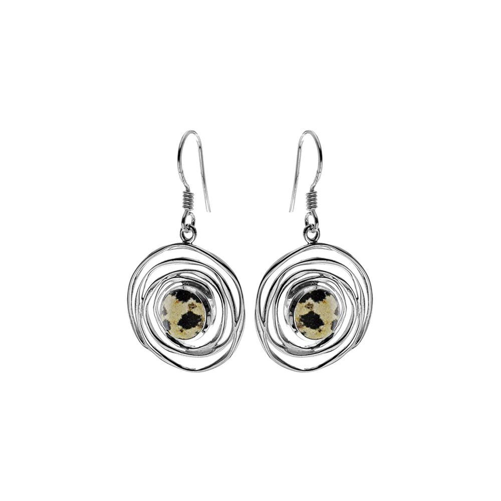 Lexi spider web dalmatian jasper earrings