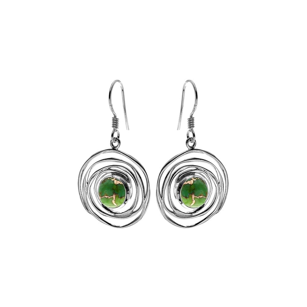 Lexi spider web green mohave turquoise earrings