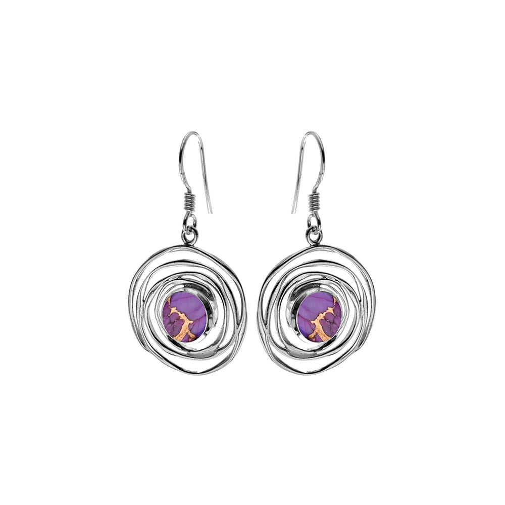 Lexi spider web effect purple mohave turquoise earrings