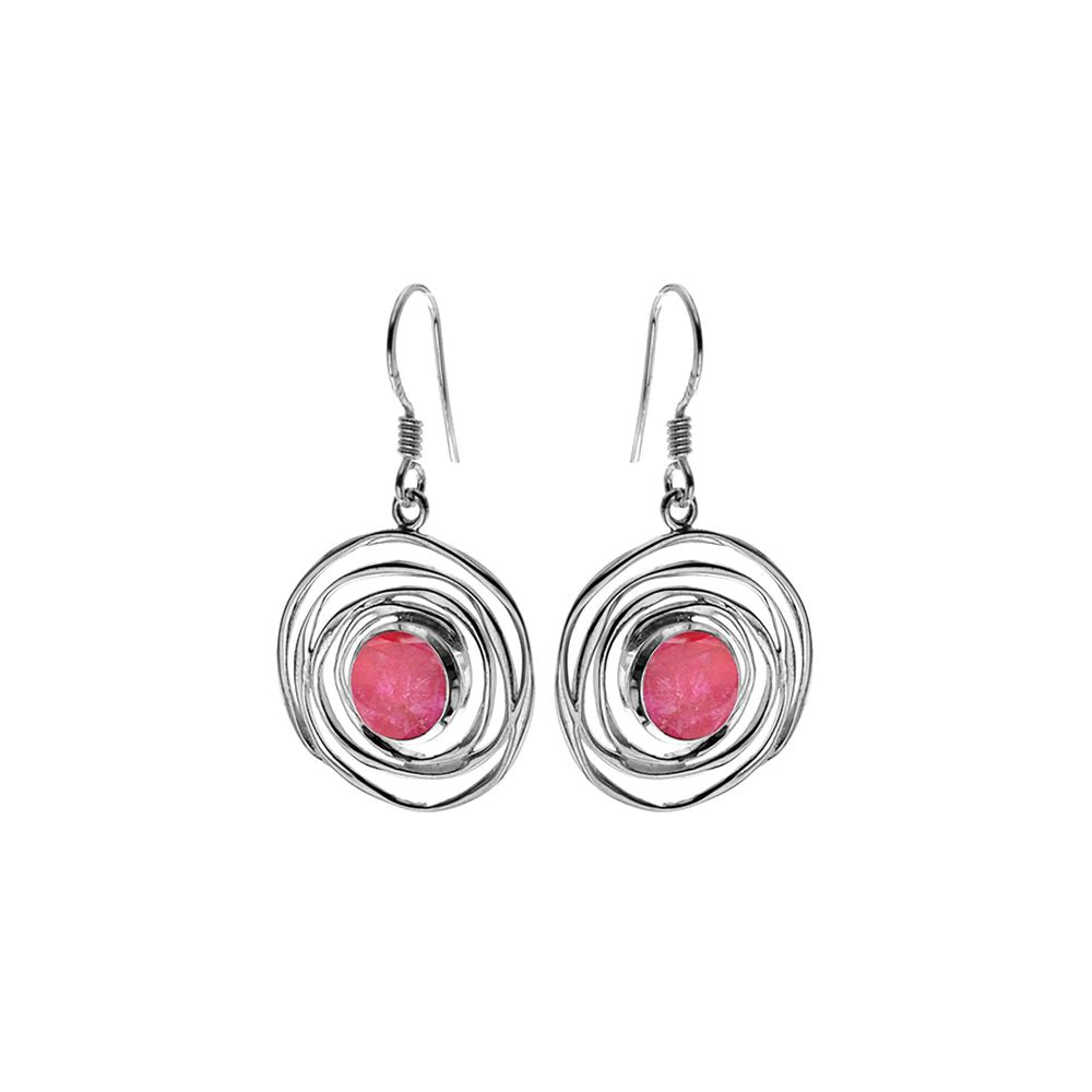 Lexi spider web effect ruby quartz earrings