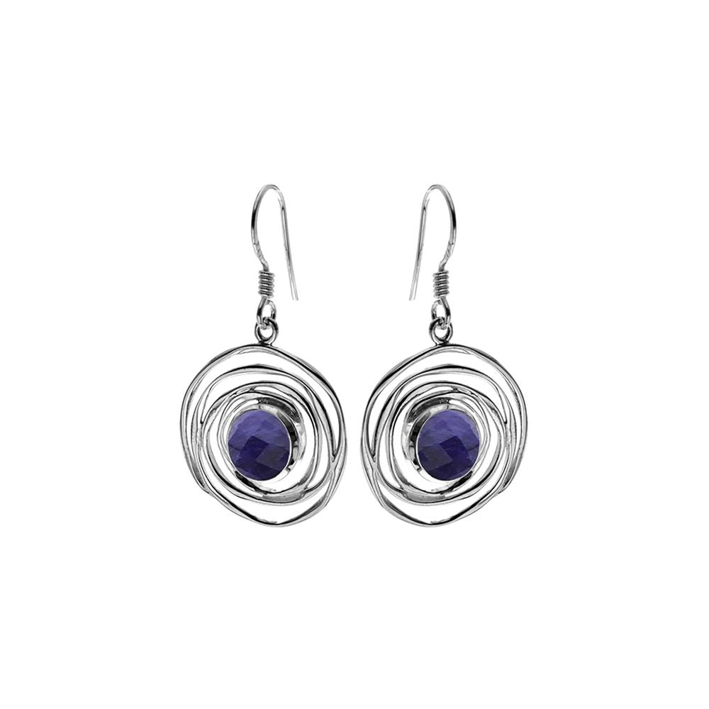 Lexi spider web effect sapphire quartz earrings