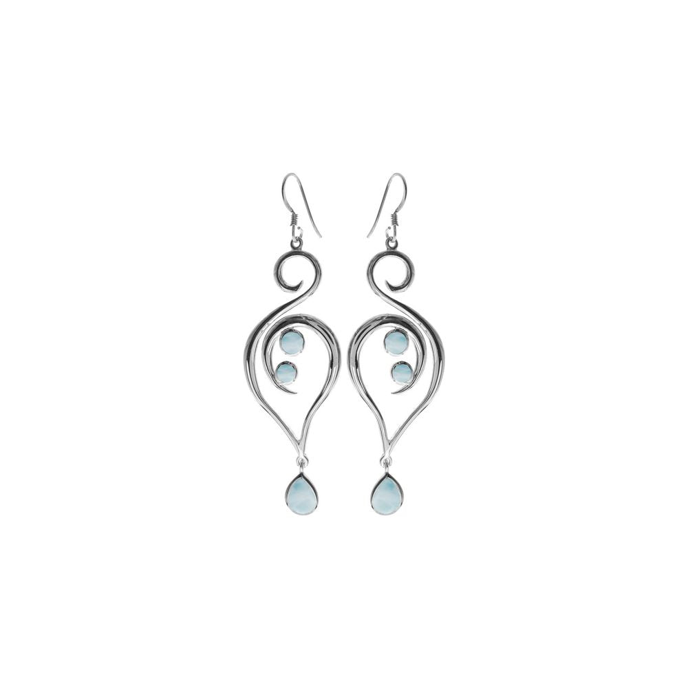 Viola larimar large swirl earrings