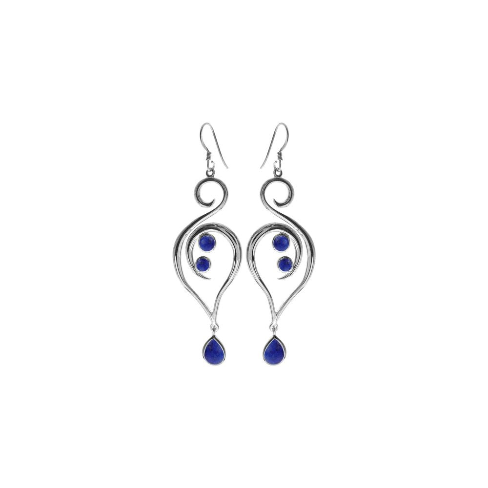 Viola lapis lazuli large swirl earrings