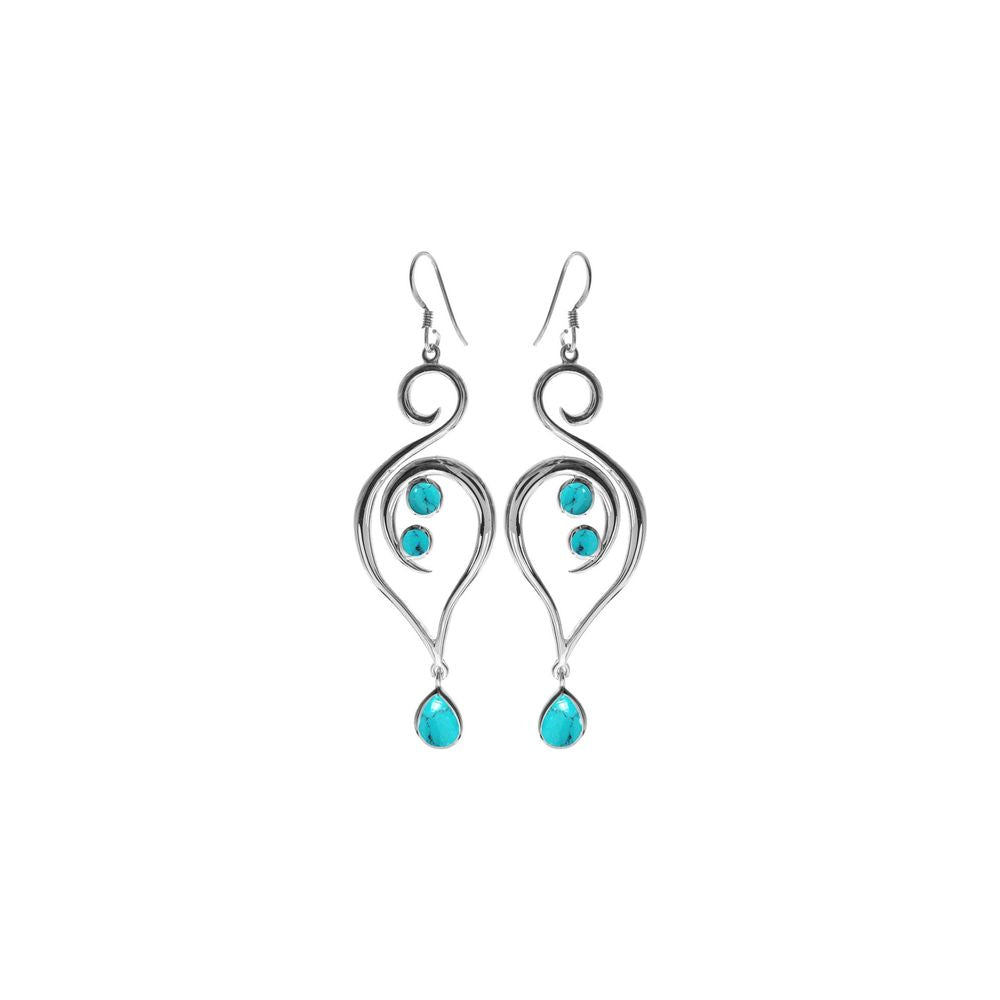 Viola turquoise large swirl earrings