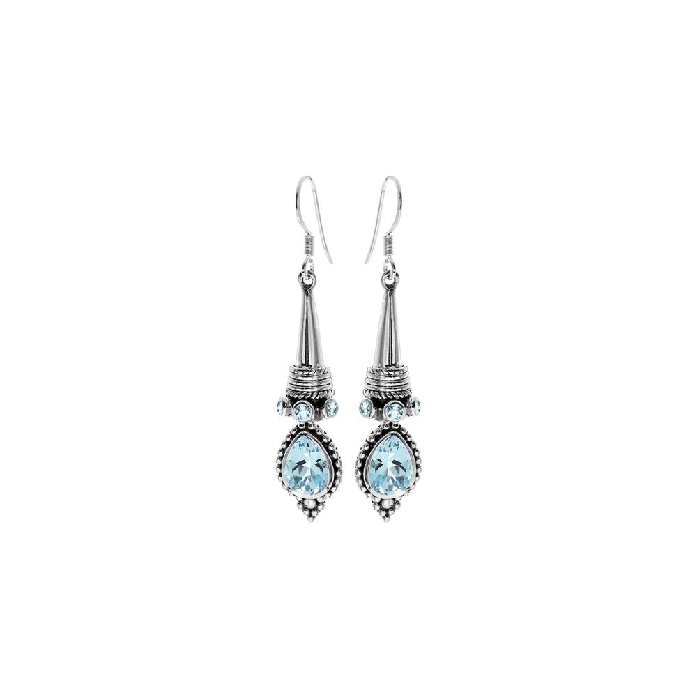 Catalina vintage teardrop blue topaz earrings