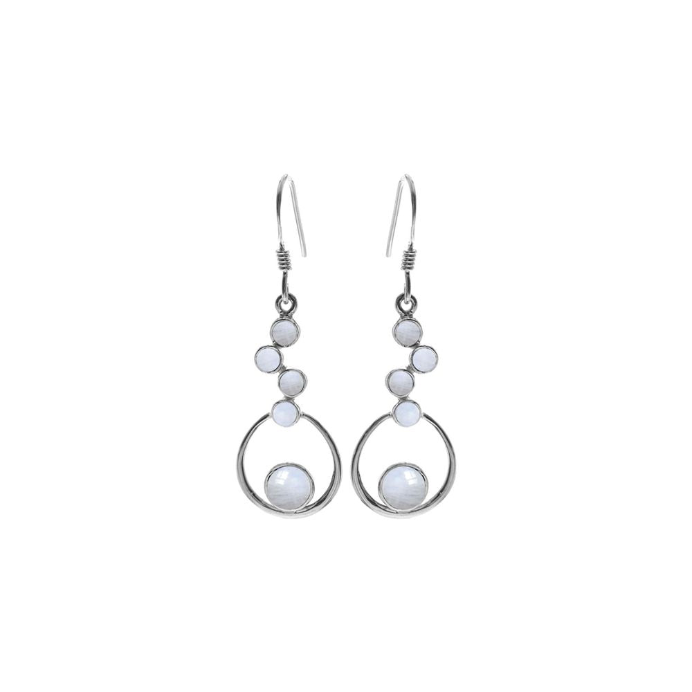 Amy staggered rainbow moonstone earrings