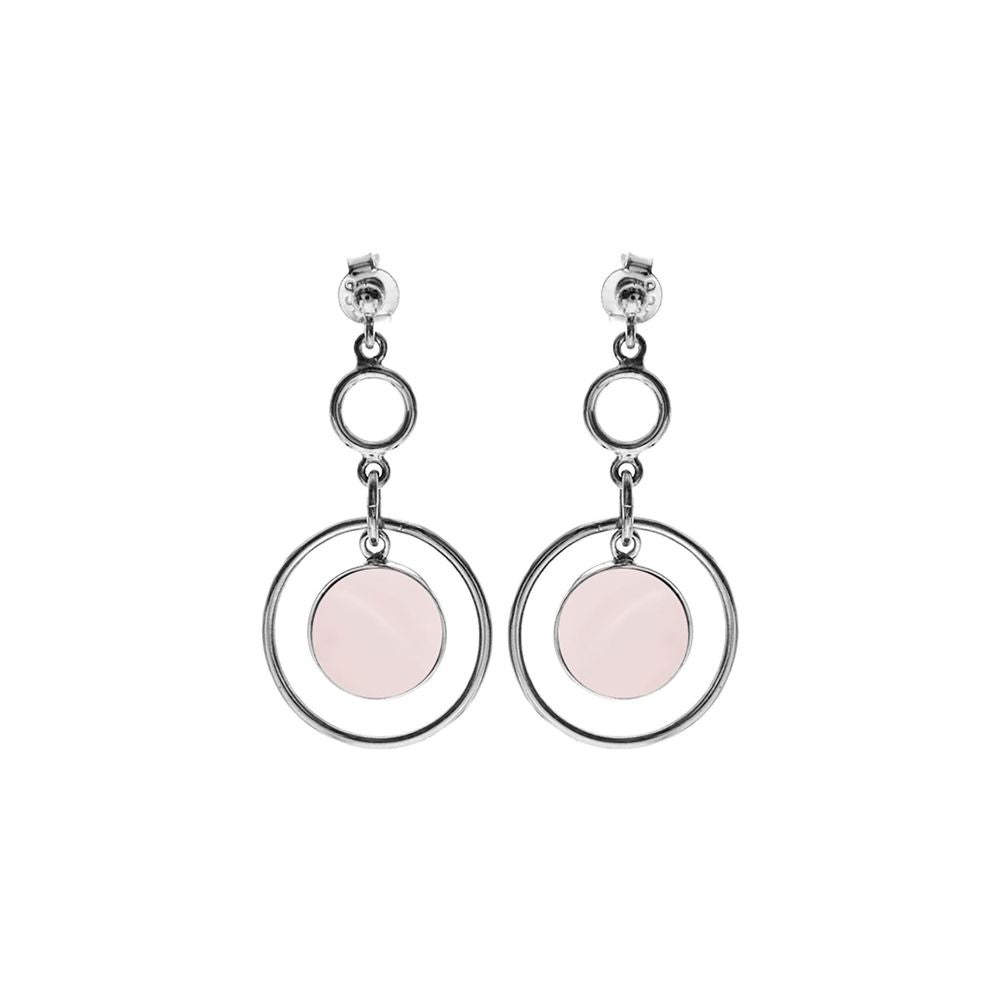 Viola hoop rose quartz earrings