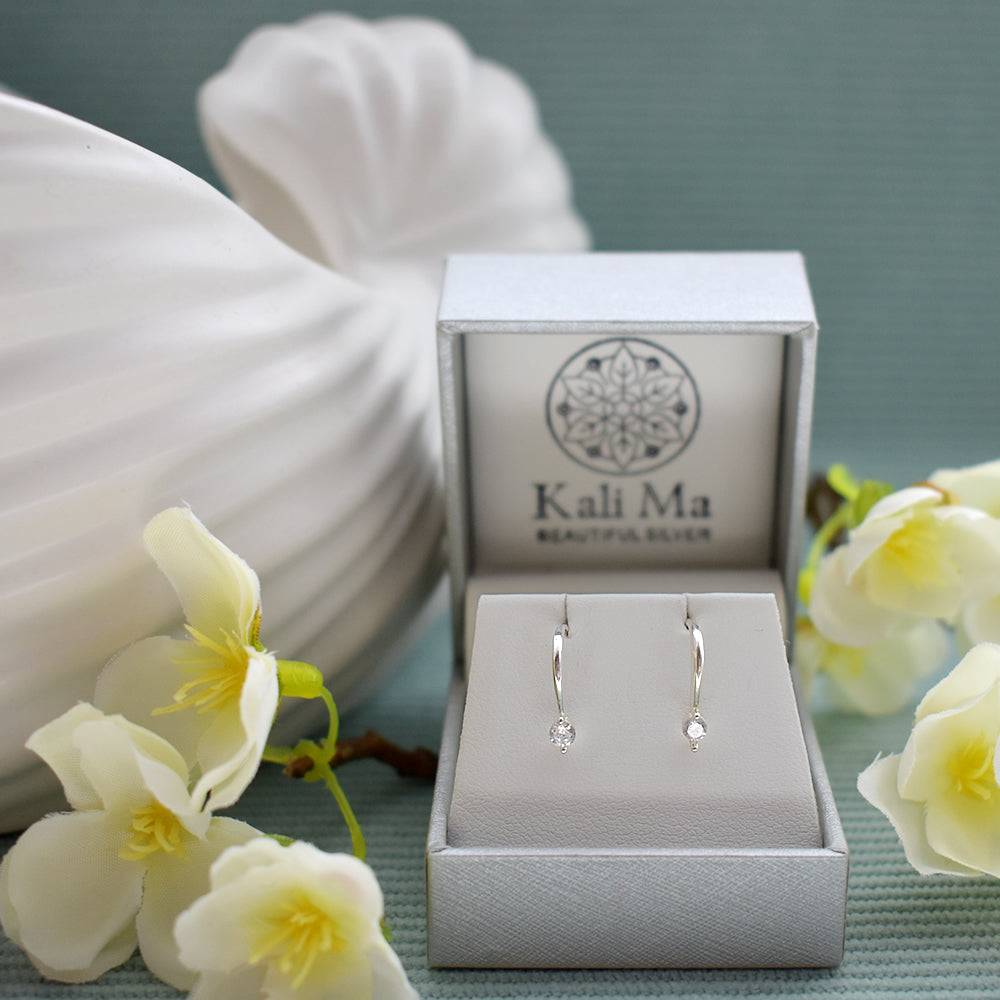 Carrie fixed hook solitaire earrings