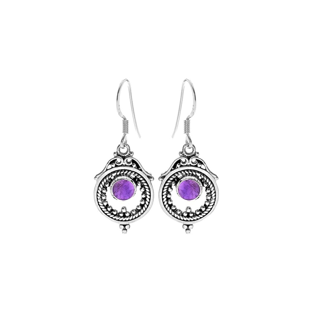 Catalina tribal boho amethyst earrings
