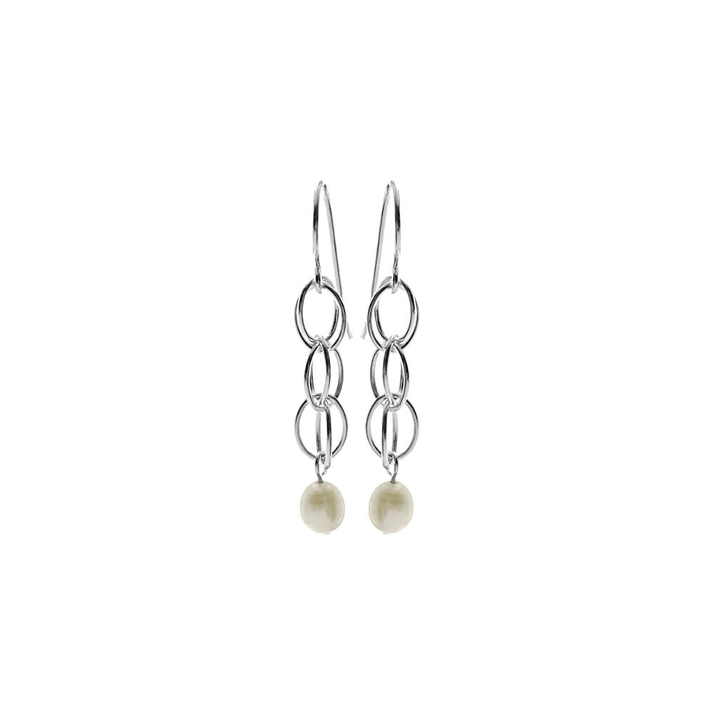 Astrid multi-linked loop pearl earrings