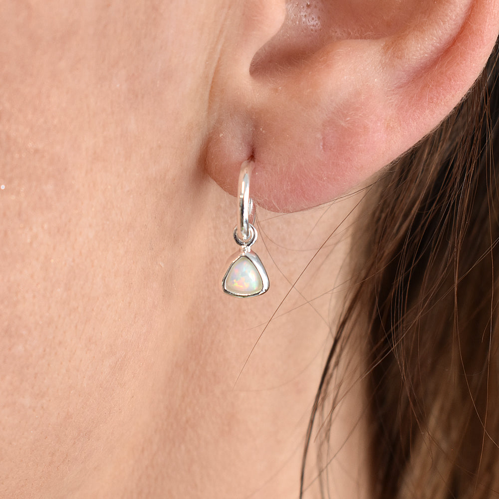 Angelica stud hoops trillion white opal