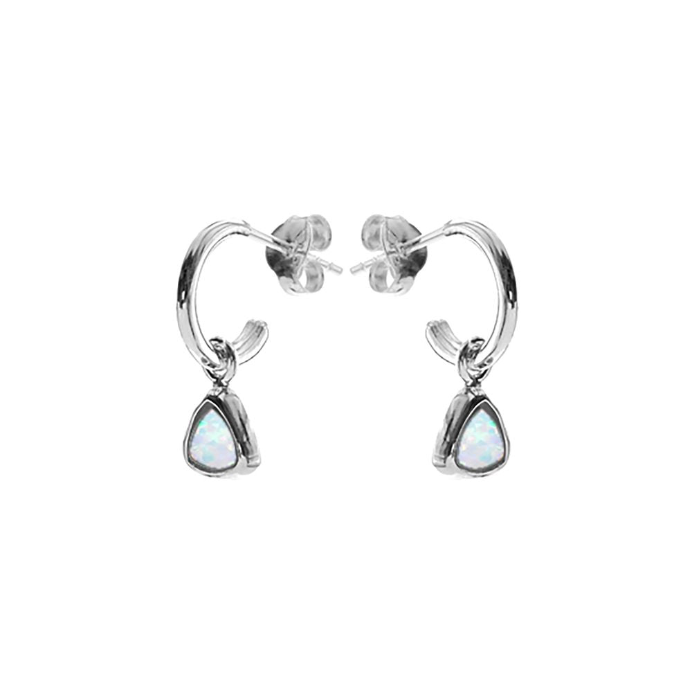 Angelica stud hoops trillion white opal