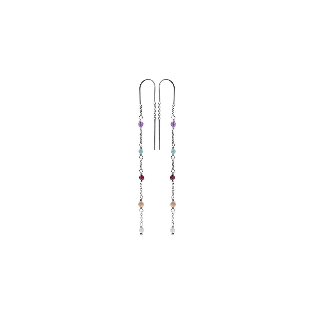 Avianna multi gemstone pull through earrings