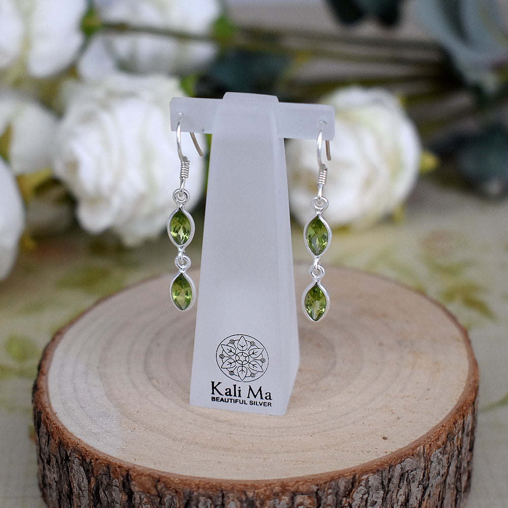 Bridget double marquis peridot earrings