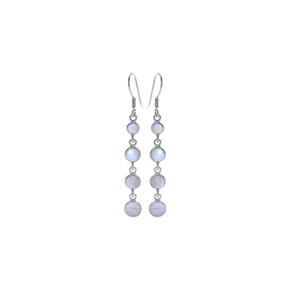 Bridget graduated circles rainbow moonstone earrings