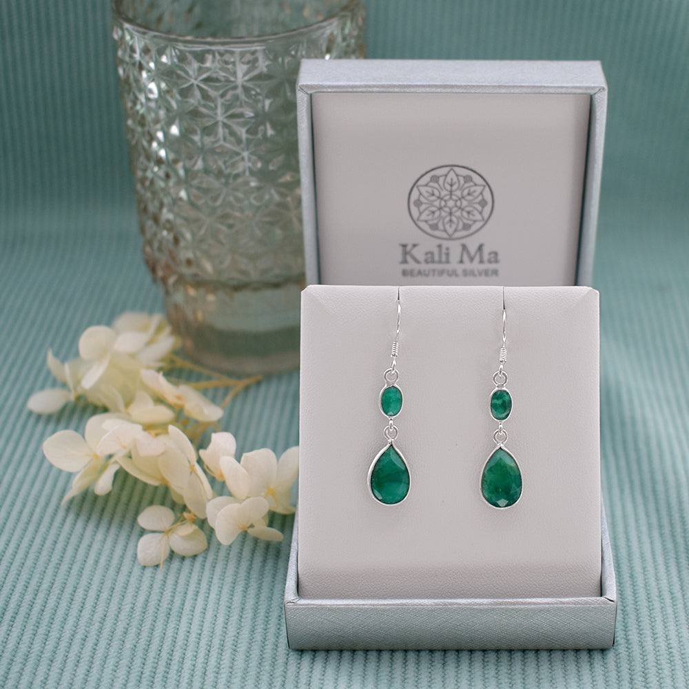 Bridget marquis & teardrop emerald quartz earrings