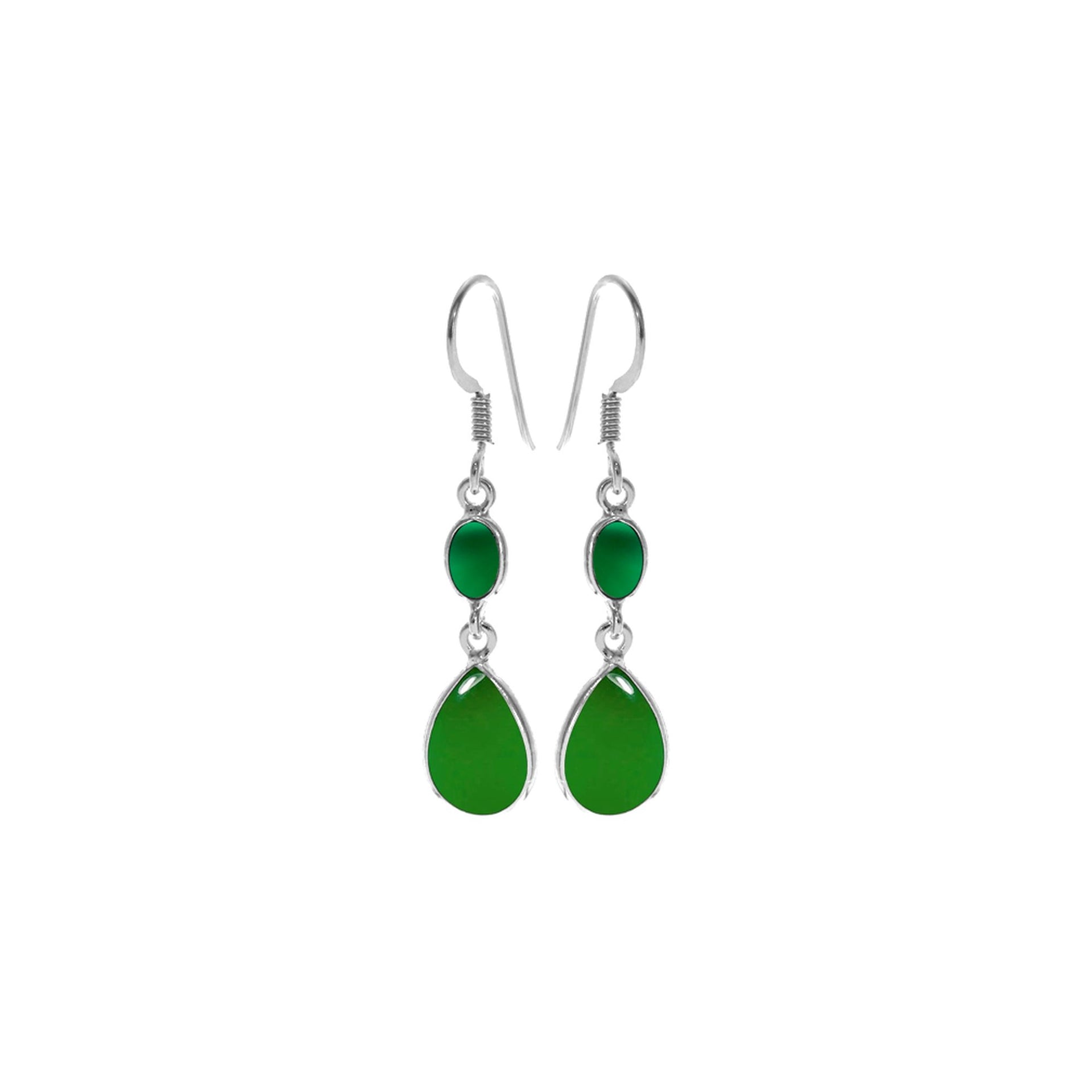 Bridget marquis & teardrop green agate earrings