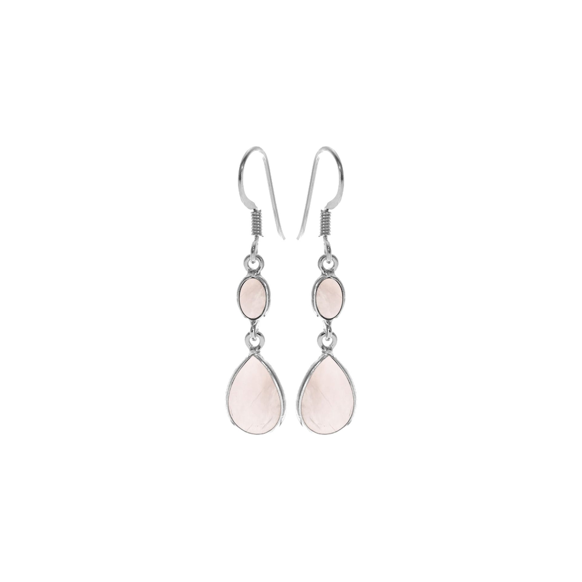 Bridget marquis & teardrop rose quartz earrings