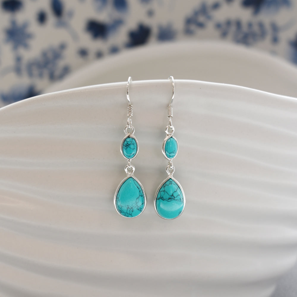 Bridget marquis & teardrop turquoise earrings