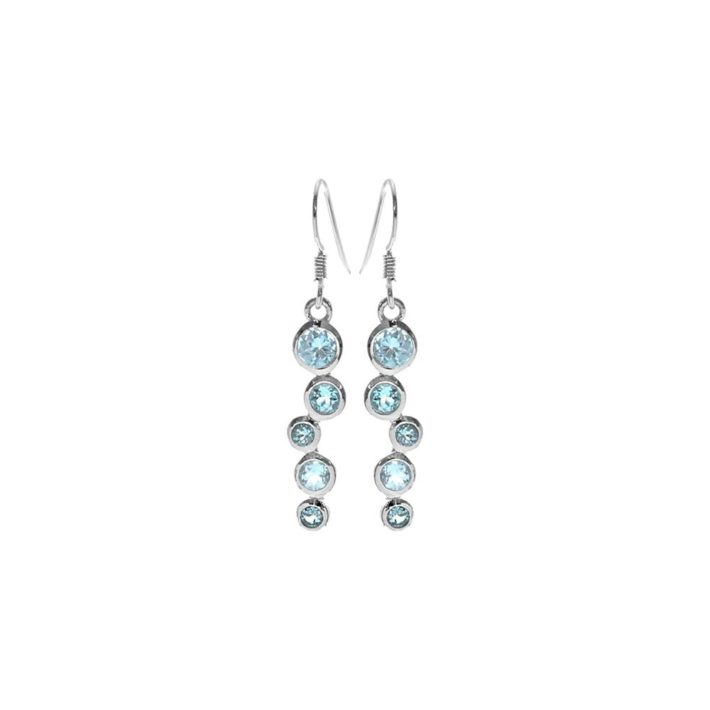 Lola staggered blue topaz earrings