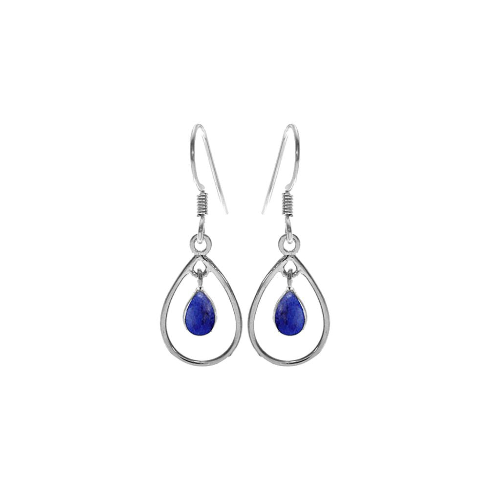 Ivy teardrop earrings with lapis lazuli charm