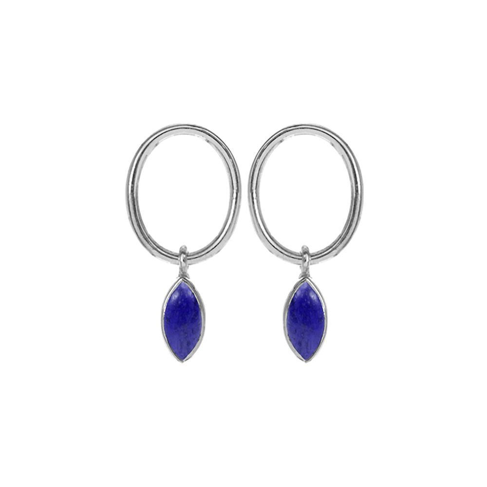 Ivy oval looped marquis lapis studs