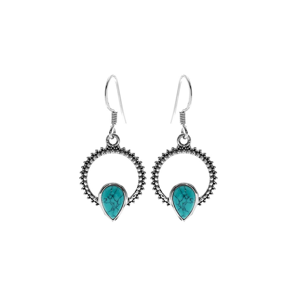 Isla turquoise textured loop earrings