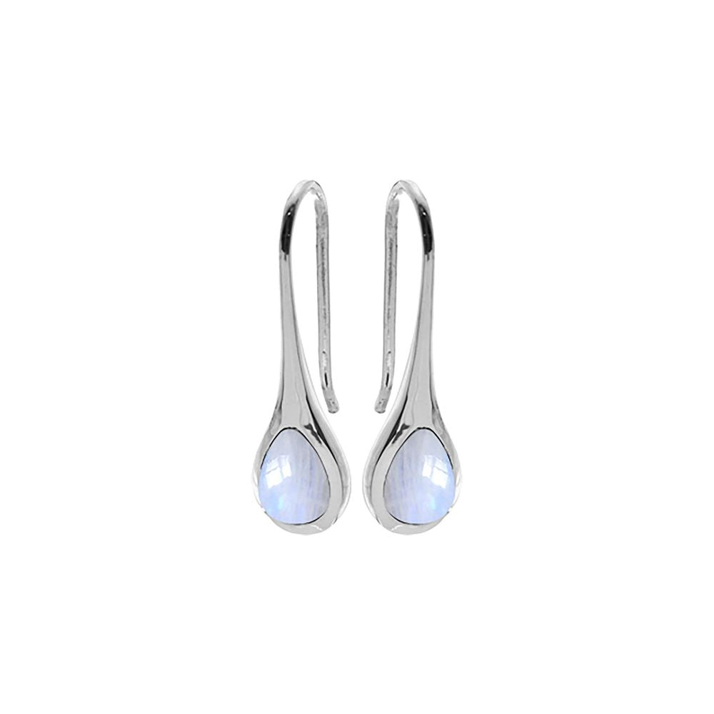 Samira rainbow moonstone tapered fixed wire earrings