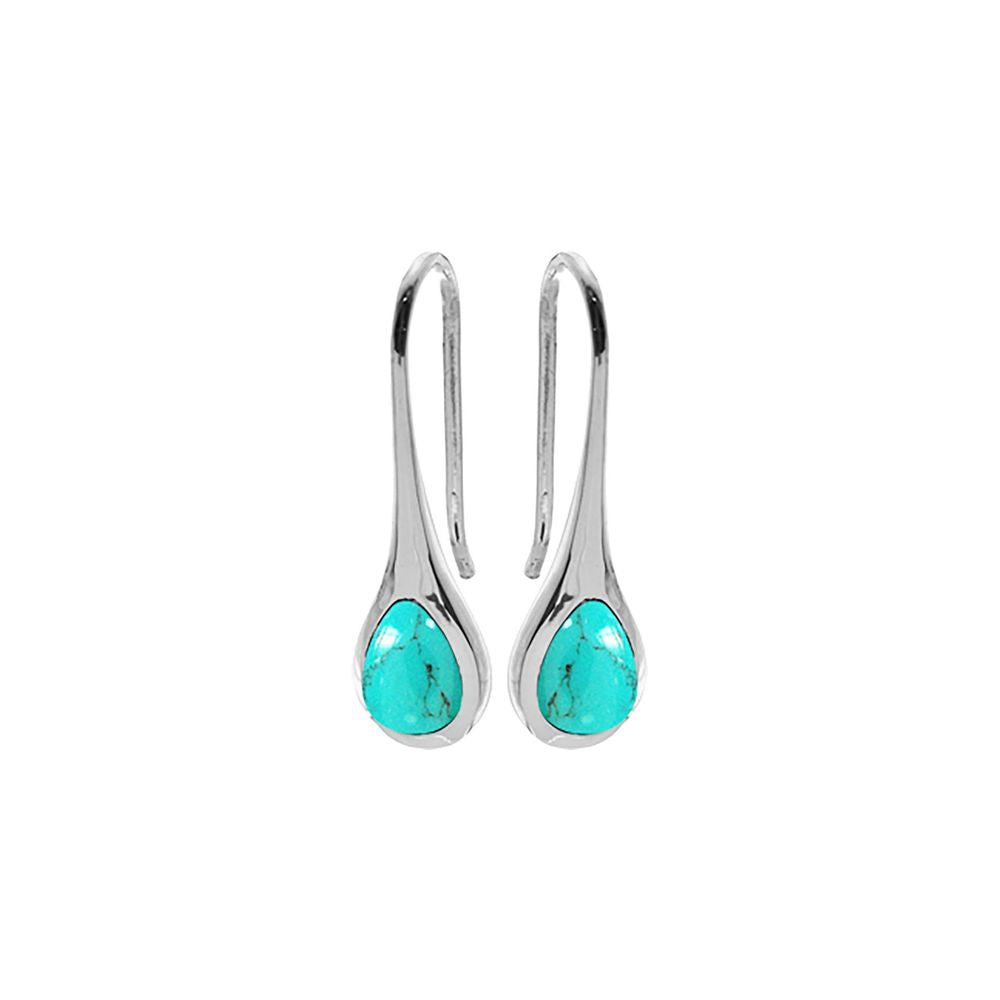 Samira turquoise tapered fixed wire earrings