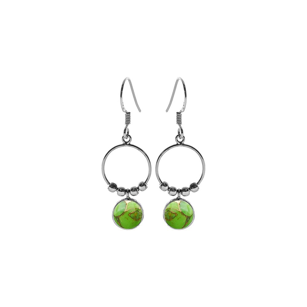 Juliet green mohave turquoise ring and bead earrings