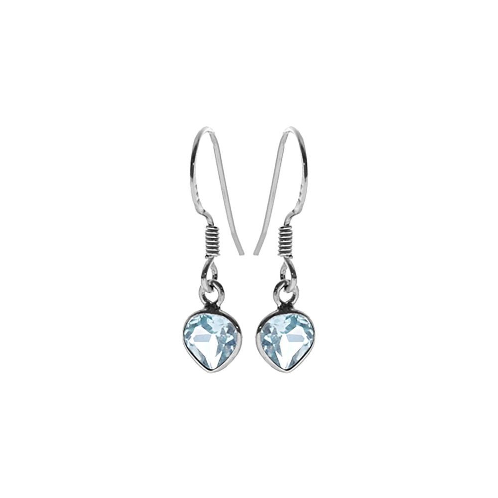 Bridget chunky teardrop faceted blue topaz earrings
