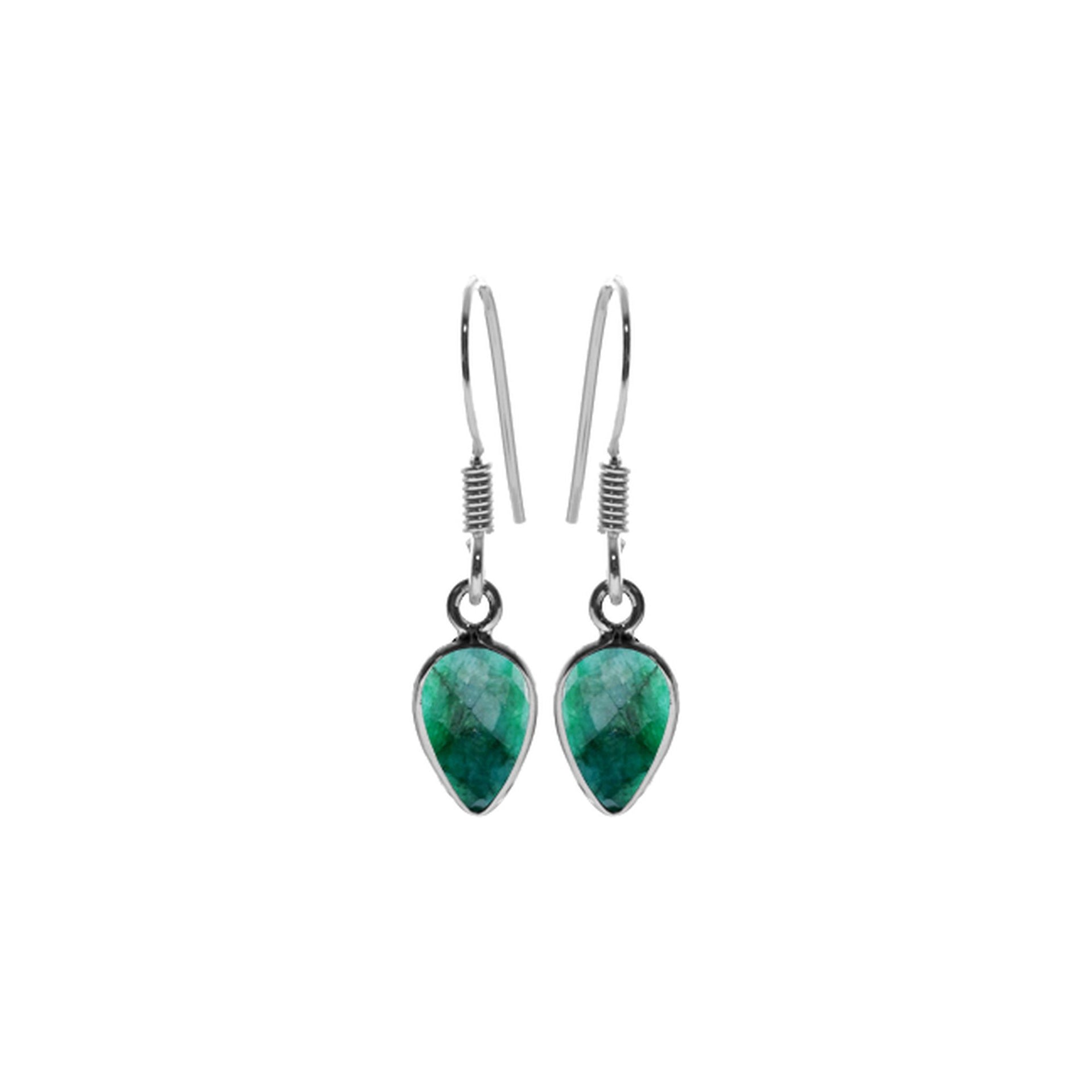 Bridget inverted teardrop emerald quartz earrings